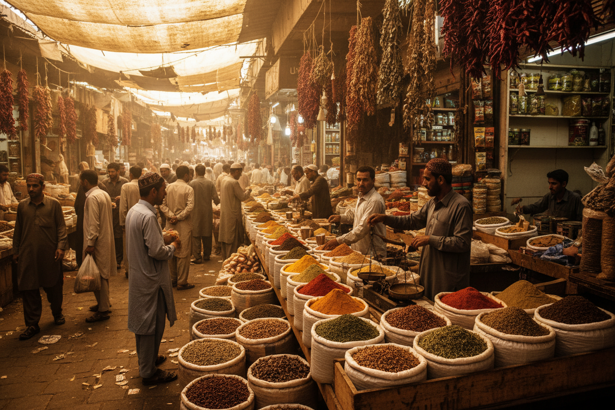 Akbari Mandi In Lahore Masala Market Image